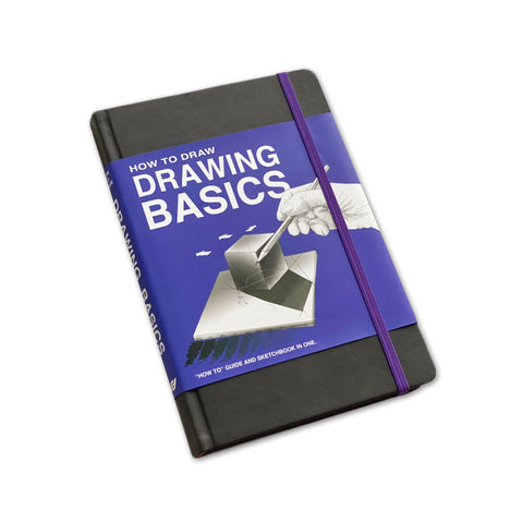 A black sketchbook titled 'How to Draw Drawing Basics'.