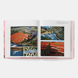 Inside pages featuring multiple aerial views of water and land in man-made geometric shapes.