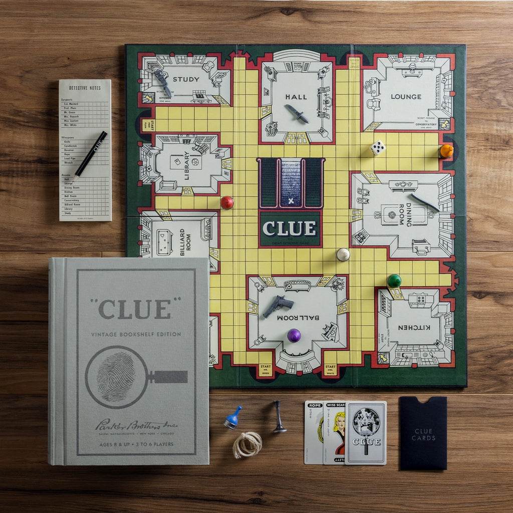 Clue Vintage Bookshelf Board Game – Cac Design Store