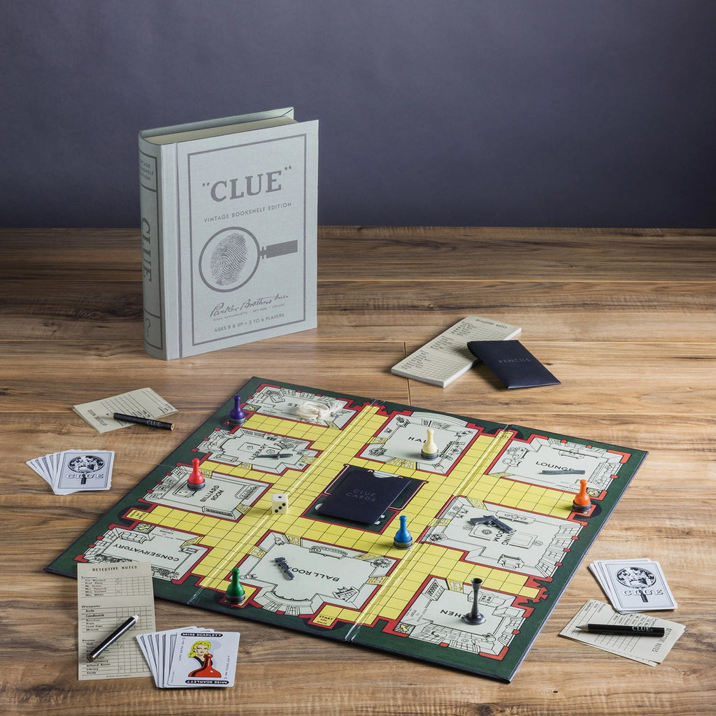 Clue Vintage Bookshelf Board Game – Cac Design Store