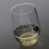 Chicago Map Stemless Wine Glass