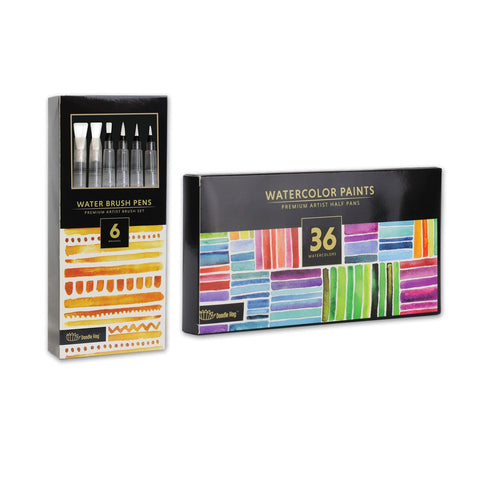 On-the-Go Watercolor Paint and Brushes Set