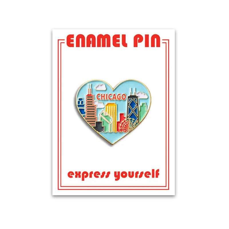 Chicago Skyline Heart Enamel Pin – CAC Design Store