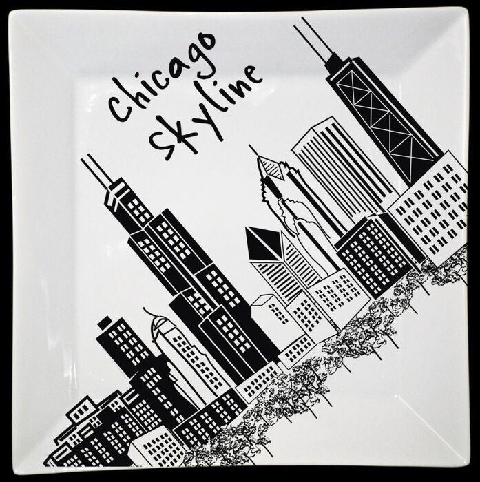 Chicago word skyline shirt adult