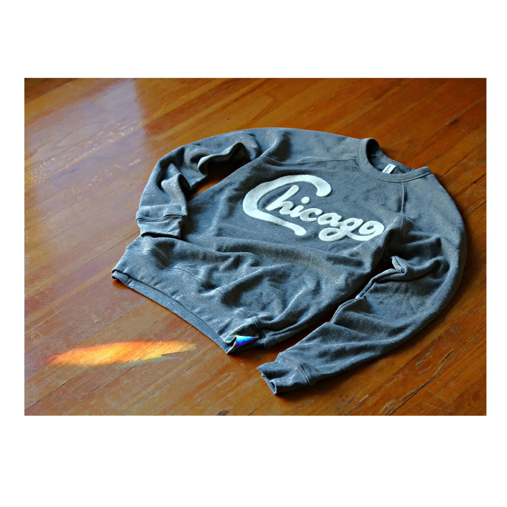 Chicago Felt Applique Crewneck Sweatshirt CAC Design Store