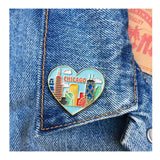 Chicago Skyline Heart Enamel Pin