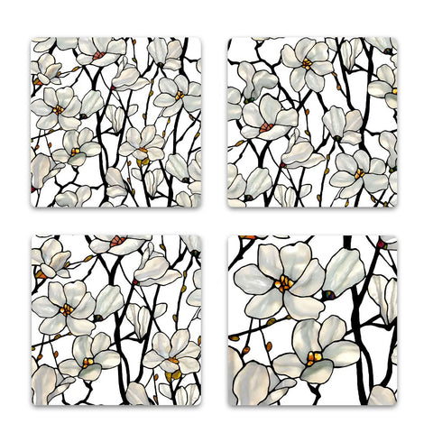 Tiffany Magnolia Coasters - Set of 4