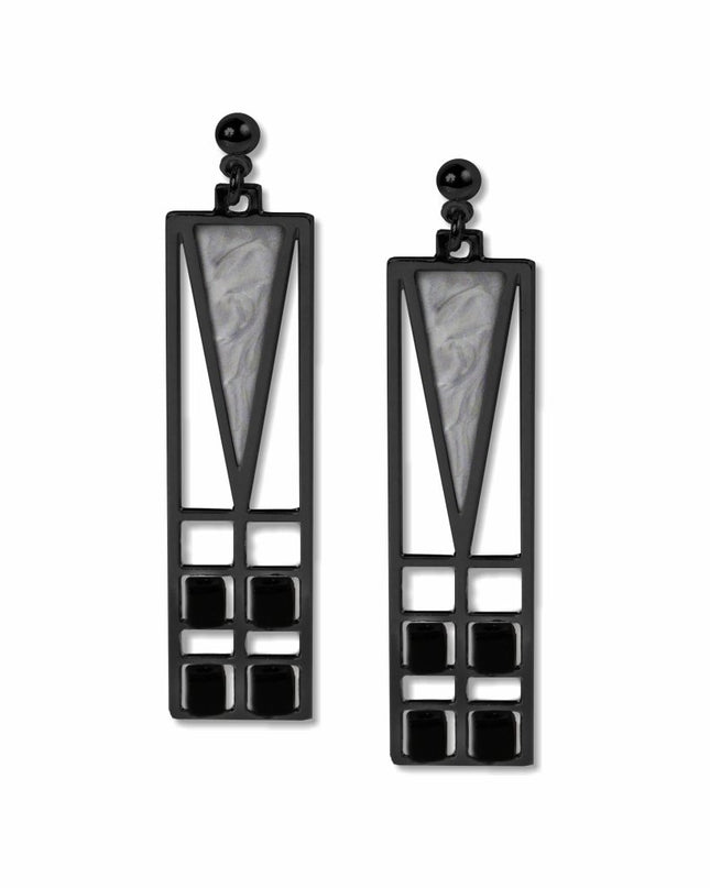 FLW Light Screen Earring Black and Chrome