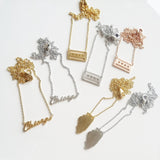 Chicago Script Necklace Rose Gold