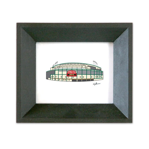 Wrigley Field Framed Print - 3.375 x 4.125 Inches