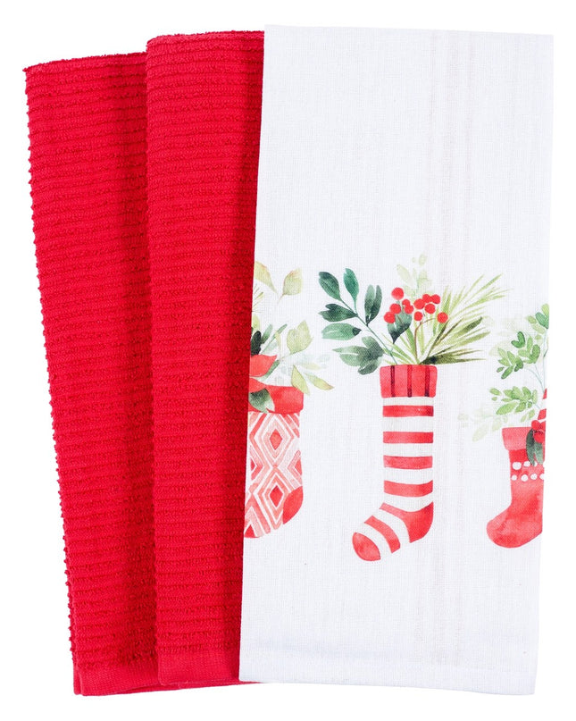 Christmas Stockings Kitchen Tea Towels