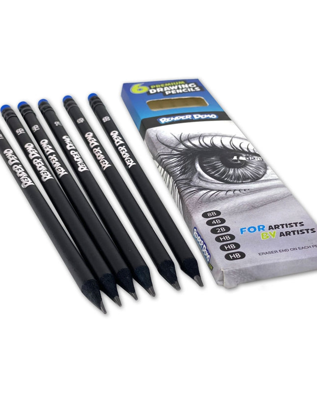 Premium Drawing Pencils - Pack of 6