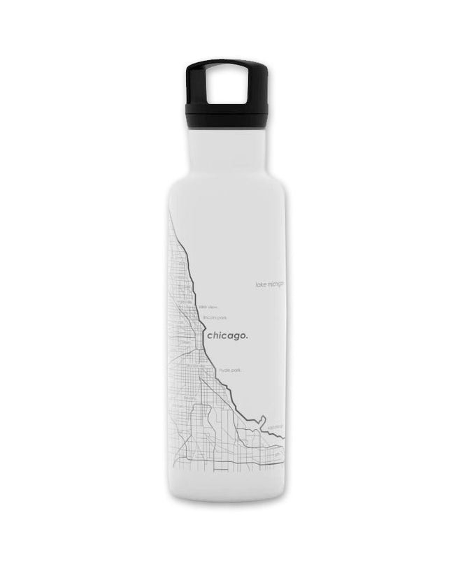 Chicago Map Insulated Water Bottle