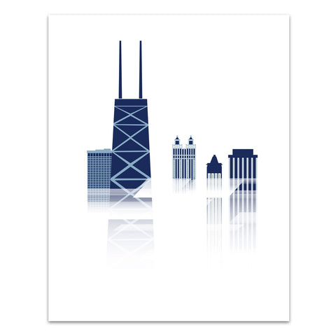 Chicago Minimal Skyline Print - 8 x 10 inches