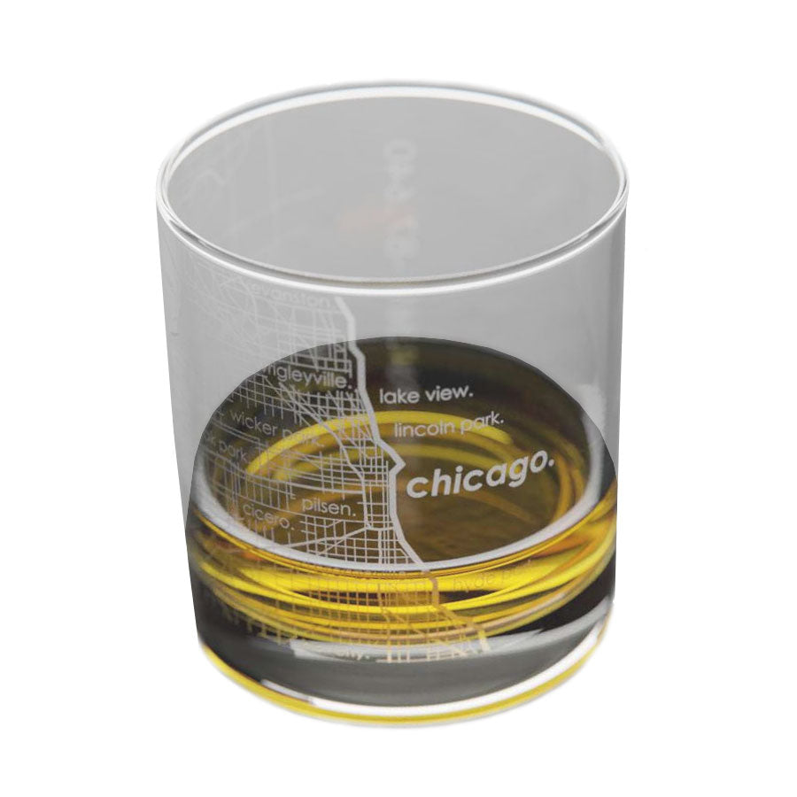 Chicago Rocks Glass Chicago Map Rocks Glass – CAC Design Store