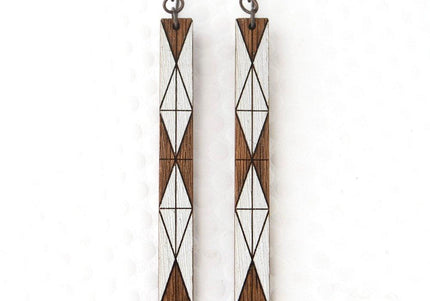Mies Earring Walnut & Platinum
