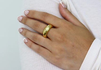 Bubble Textured Metal Ring Gold