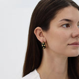 Dots Hoop Earrings Black Enamel