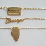 Chicago Script Necklace Gold