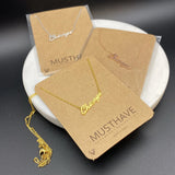 Chicago Script Necklace Rose Gold