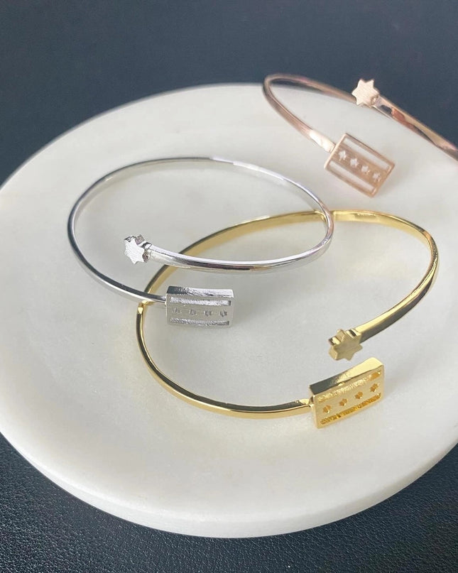 Chicago Flag Wrap Bracelet Gold