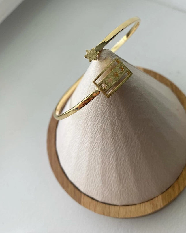 Chicago Flag Wrap Bracelet Gold