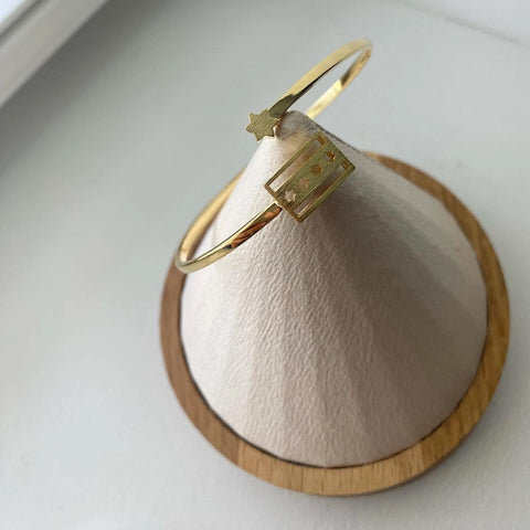 Chicago Flag Wrap Bracelet Gold