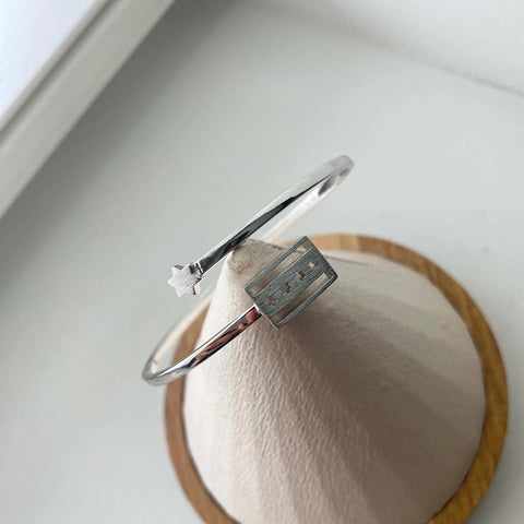 Chicago Flag Wrap Bracelet Silver