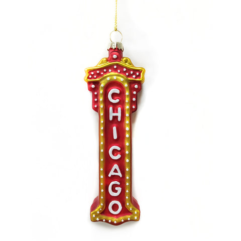 Chicago Theatre Blown Glass Ornament