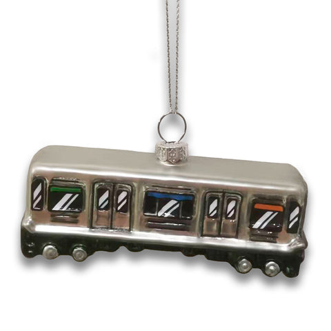 Elevated Train Blown Glass Ornament