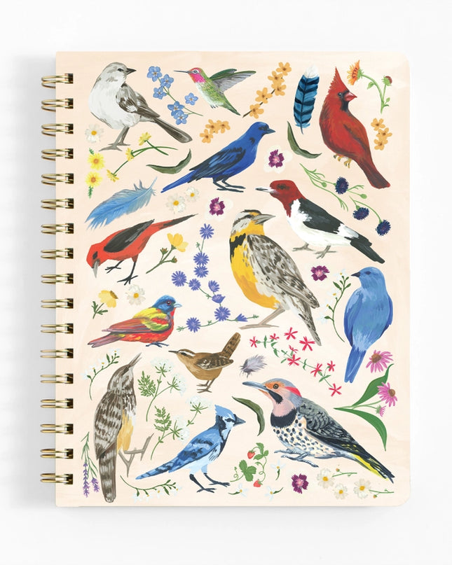 Feathered Friends Birds Spiral Notebook