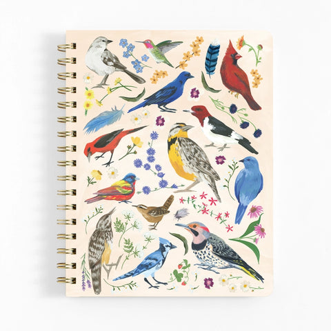 Feathered Friends Birds Spiral Notebook
