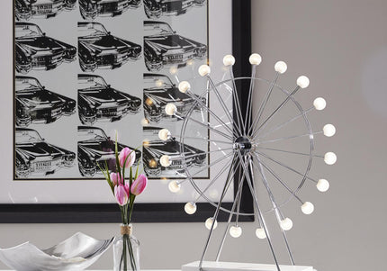 Chrome Ferris Wheel Large Table Lamp