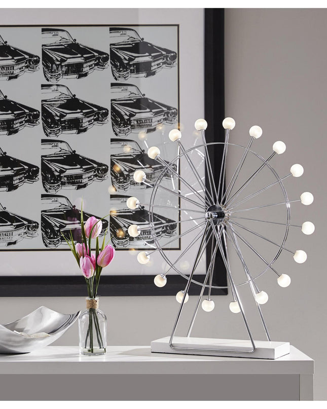 Chrome Ferris Wheel Large Table Lamp