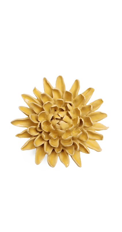 Buttercup Yellow Chrysanthemum Ceramic Flower