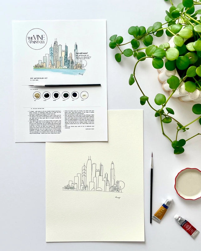 Chicago Skyline - Watercolor DIY Kit