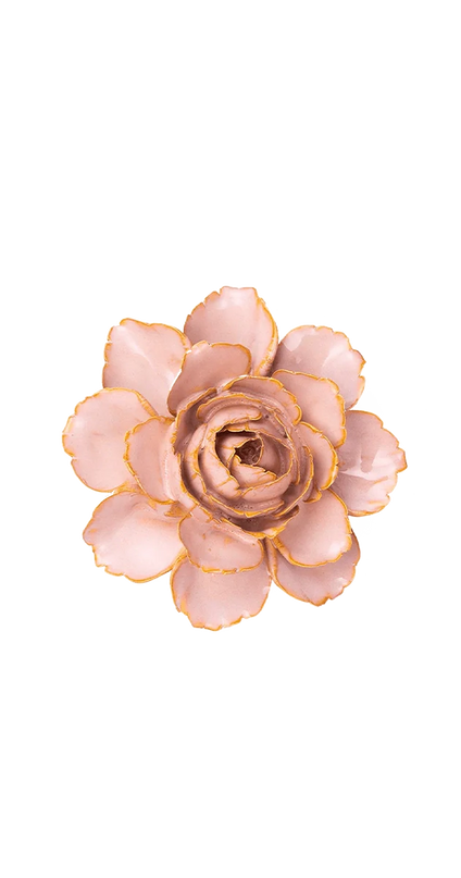 Rose Pink Camellia Ceramic Flower
