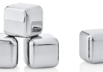 Stainless Steel Ice Cubes - Set of 4
