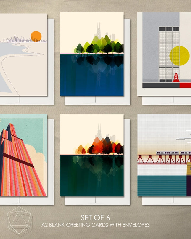 Chicago Collection- Blank Greeting Cards (Set of 6)