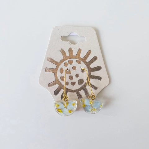 Botanical Resin Half-Moon Ukraine Earrings