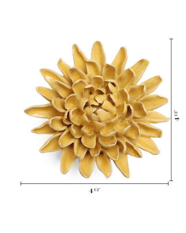 Buttercup Yellow Chrysanthemum Ceramic Flower