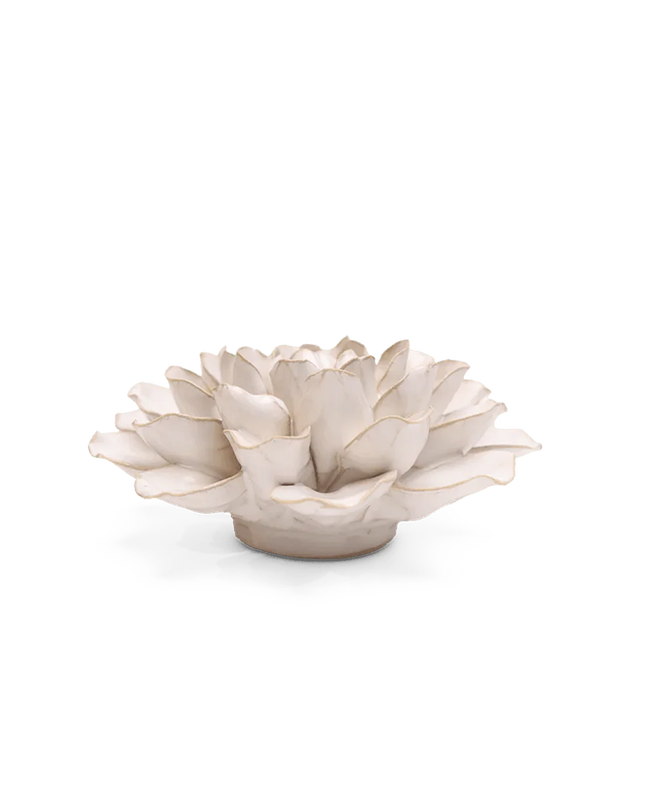 Ivory European Water Lily Ceramic Flower