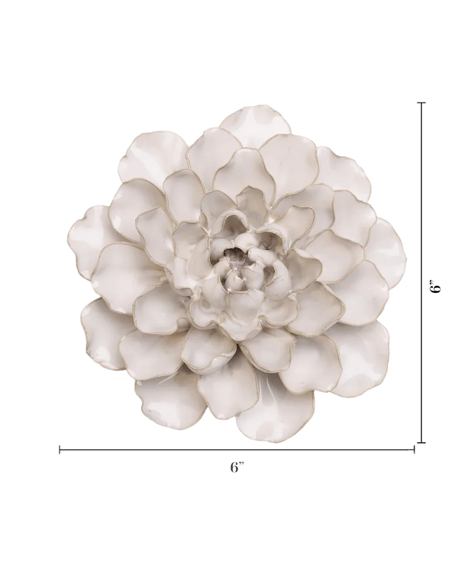 Ivory European Water Lily Ceramic Flower