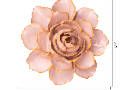 Rose Pink Camellia Ceramic Flower