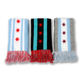 Chicago Flag Knit Scarf Black