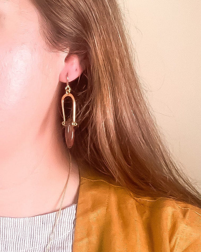 Amulet Earrings in Mahogany Obsidian