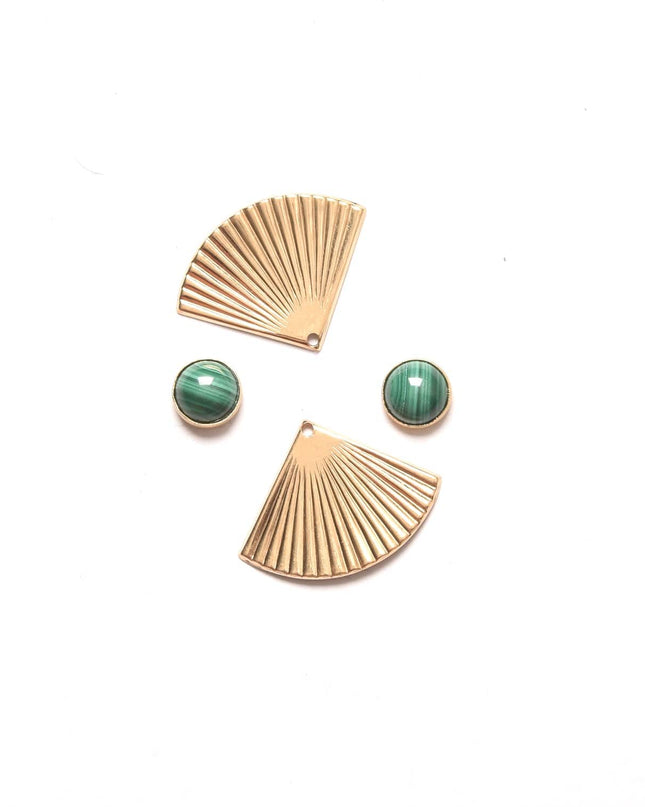 Malachite Studs with Pleat Jackets