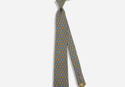 FLW Midway Gardens Facia Stone Tie - Blue