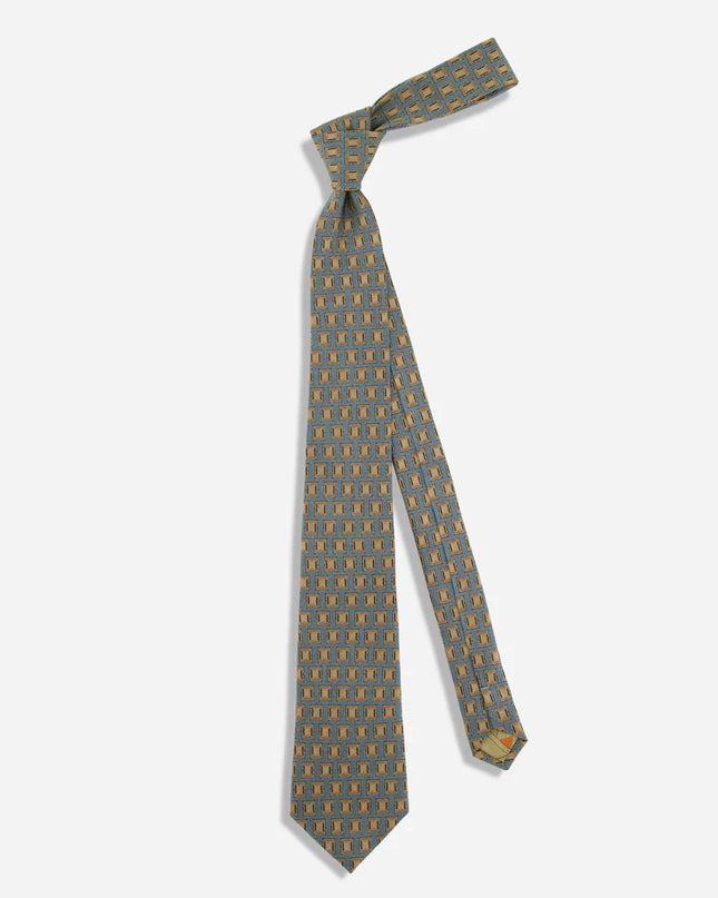 FLW Midway Gardens Facia Stone Tie - Blue