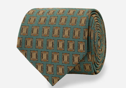FLW Midway Gardens Facia Stone Tie - Blue